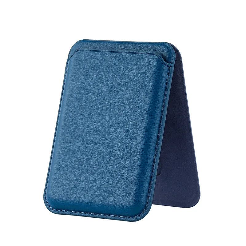 2 in 1 Magnetic Wallet Stand N52 Magnet PU Leather RFID Blocking Foldable Kickstand Hold 2 Cards Fit Smart Phone 12-16 Series