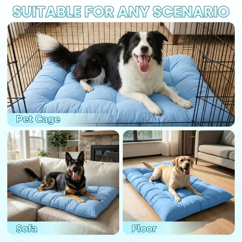 Extra-Large Summer Cooling Mat Dog Sofa Bed | Ultra-Soft, 8 Compartments, Extra-Large Plush Dog Sofa Bed | Super Soft,