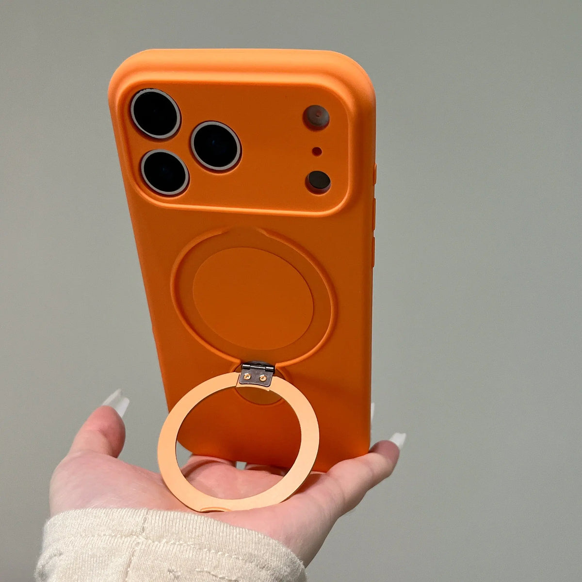 360° Rotate Fold Magnetic Ring Holder Stand Case For iPhone 18 Pro Max 17 Air 16 15 14 13 Magsafe Soft Liquid Silicone Cover