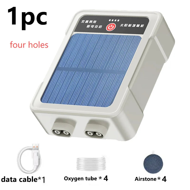 Solar Charging Outdoor Fishing Oxygen Pump Aquarium Aerator Household Silent Fish Tank Aerator Large Air Volume