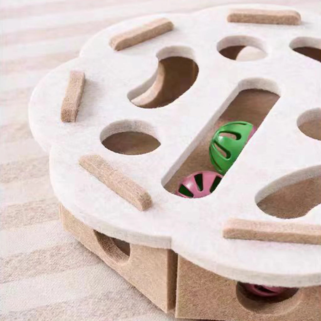 Cat Puzzle Toy Felt Puzzle Box Cat Exercise Toy With Ball Indoor Sports Entertainment Training Cat Toys For Indoor Cats