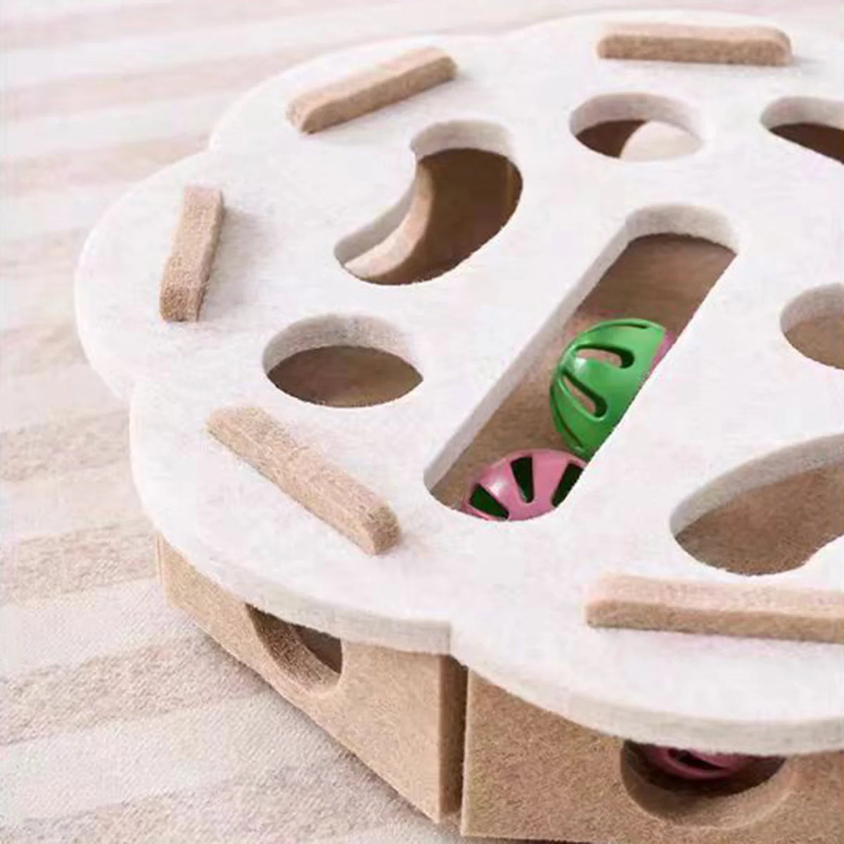 Cat Puzzle Toy Felt Puzzle Box Cat Exercise Toy With Ball Indoor Sports Entertainment Training Cat Toys For Indoor Cats