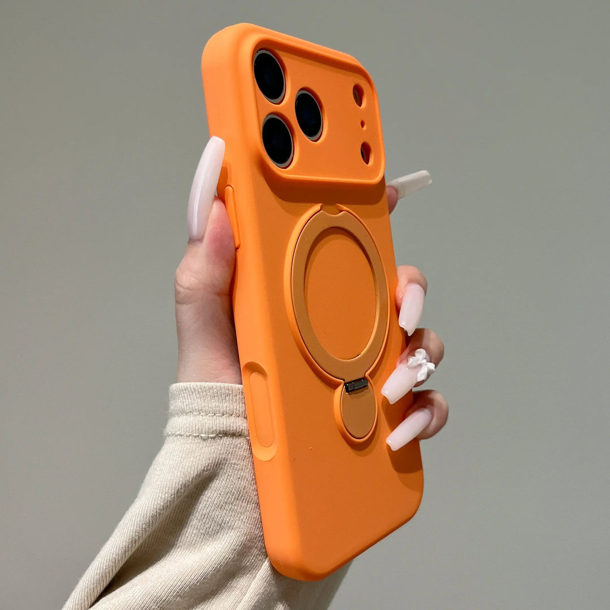 360° Rotate Fold Magnetic Ring Holder Stand Case For iPhone 18 Pro Max 17 Air 16 15 14 13 Magsafe Soft Liquid Silicone Cover