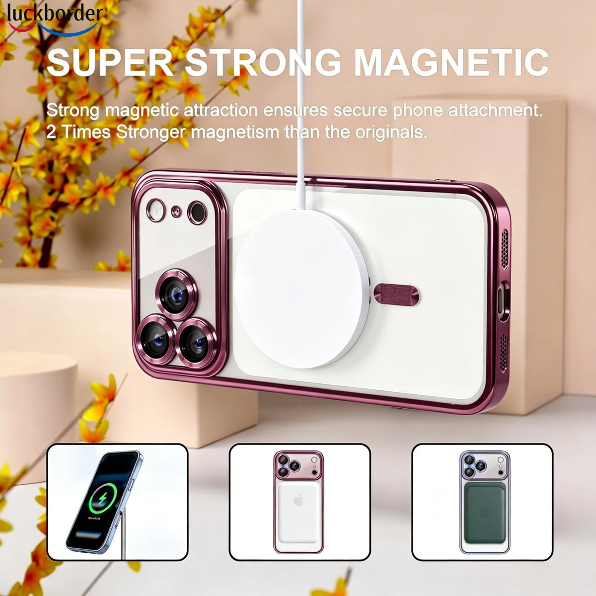 With Screen Protector Camera Protection Clear Luxury Plating Cover Soft TPU With Magnetic Phone Case For IPhone 18 17 Pro Max