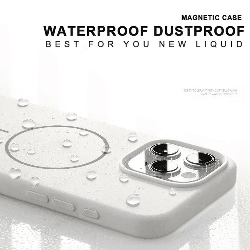 Magnetic Phone Case For iPhone 15 14 16 Plus 12 13 17 18 Pro Max Air Shockproof Silicone Cover For Magsafe Wireless Charge Cases