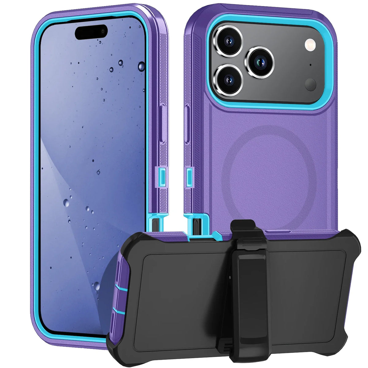 Military Grade OTT Armor Box Defender with Clip Case for IPhone 18 Pro Max 17 16 15 14 Pro for Magsafe Magnetic Anti-drop Cover