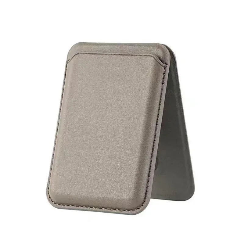 2 in 1 Magnetic Wallet Stand N52 Magnet PU Leather RFID Blocking Foldable Kickstand Hold 2 Cards Fit Smart Phone 12-16 Series