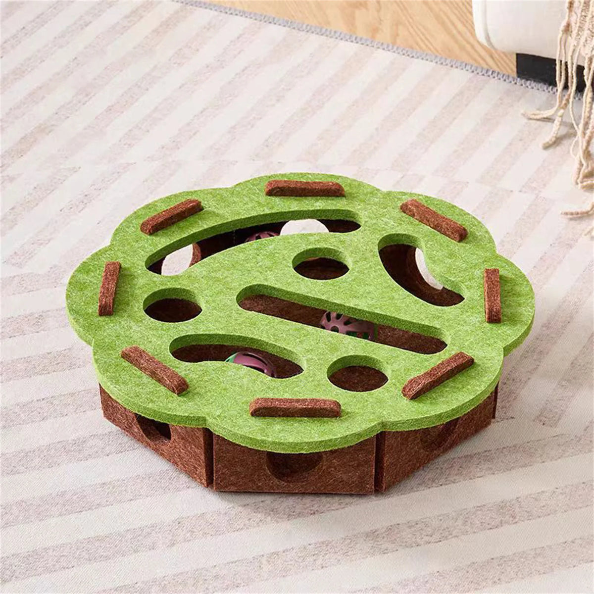 Cat Puzzle Toy Felt Puzzle Box Cat Exercise Toy With Ball Indoor Sports Entertainment Training Cat Toys For Indoor Cats
