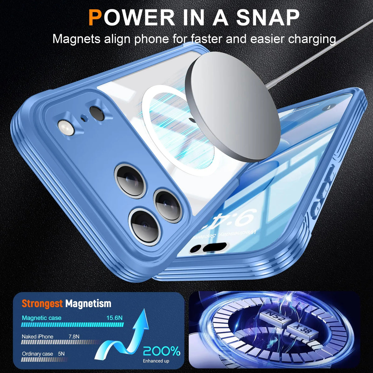Shockproof Magnetic Case for iPhone 18 17 Pro Max 17 Pro Air 18 Pro Dropproof 360 Protective Anti-Collision Cover Screen Protect