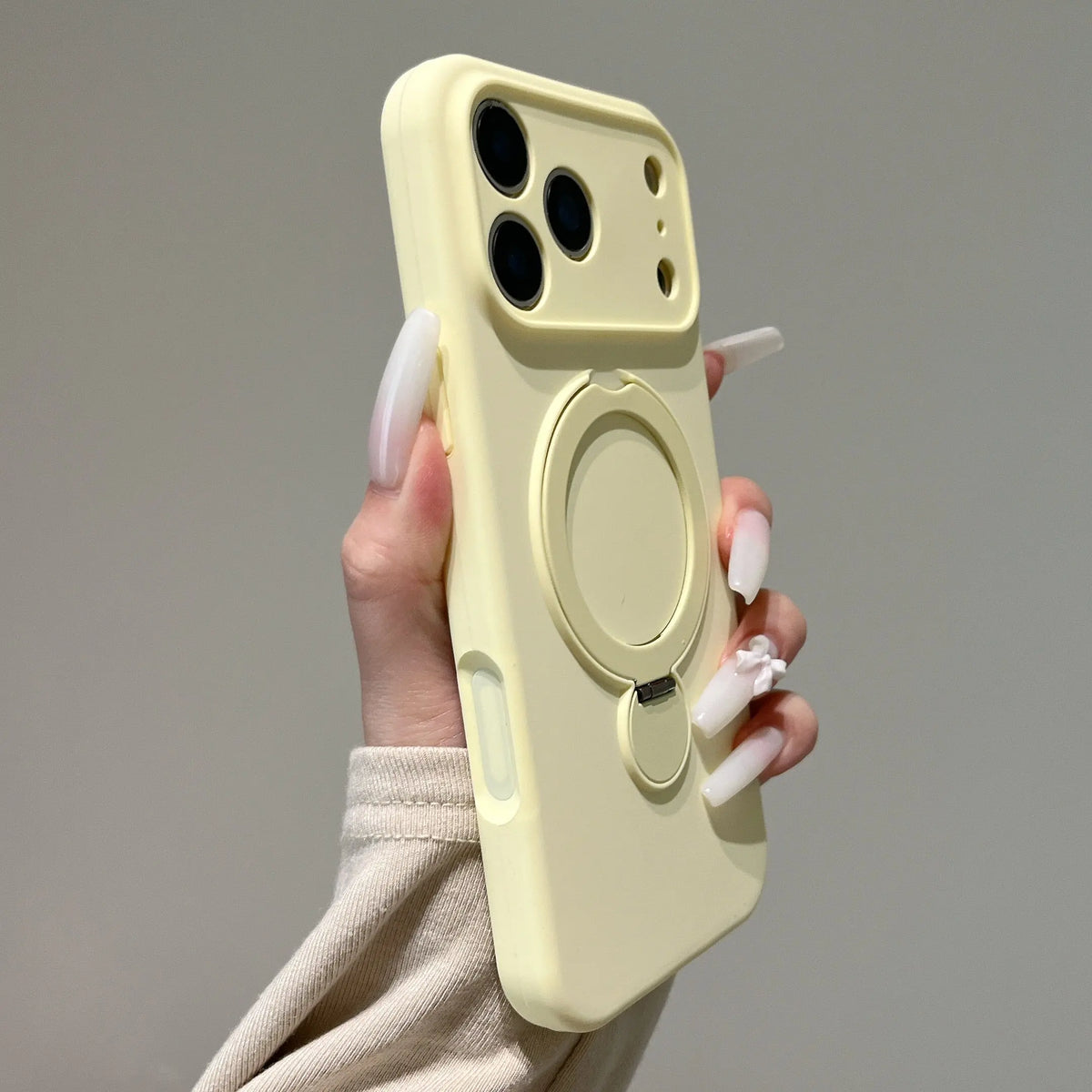 360° Rotate Fold Magnetic Ring Holder Stand Case For iPhone 18 Pro Max 17 Air 16 15 14 13 Magsafe Soft Liquid Silicone Cover