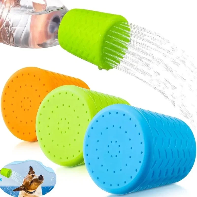 Dog Bath Brush Portable Pet Shower Sprayer Silicone Bottle Attachment Gentle Paw Washing Grooming for Dogs Cats Indoor Outdoor
