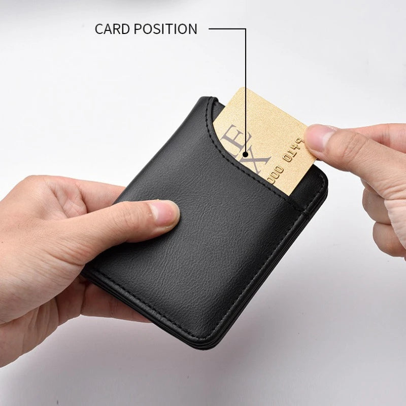 Men's Slim Bifold Wallet - Vertical ID Window & Multi-Card Slots, Compact Design for Credit Cards & IDs, Daily Carry Essential