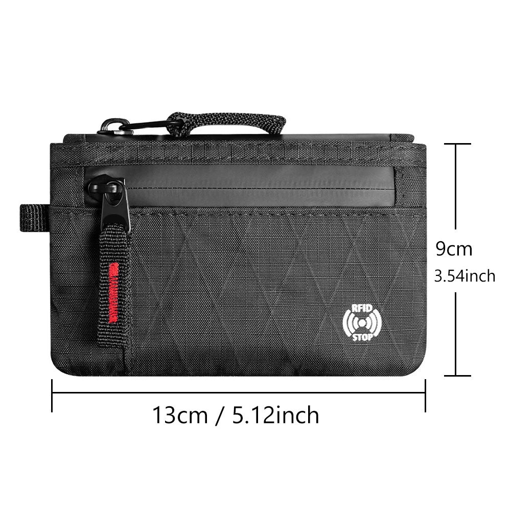 Edc Fashionable Rfid Anti-Theft Ultra-Thin Wallet |   Unisex Zippered Coin Purse |   Multi-Compartment Credit Card Holder, Portable and Lightweight Travel Accessory