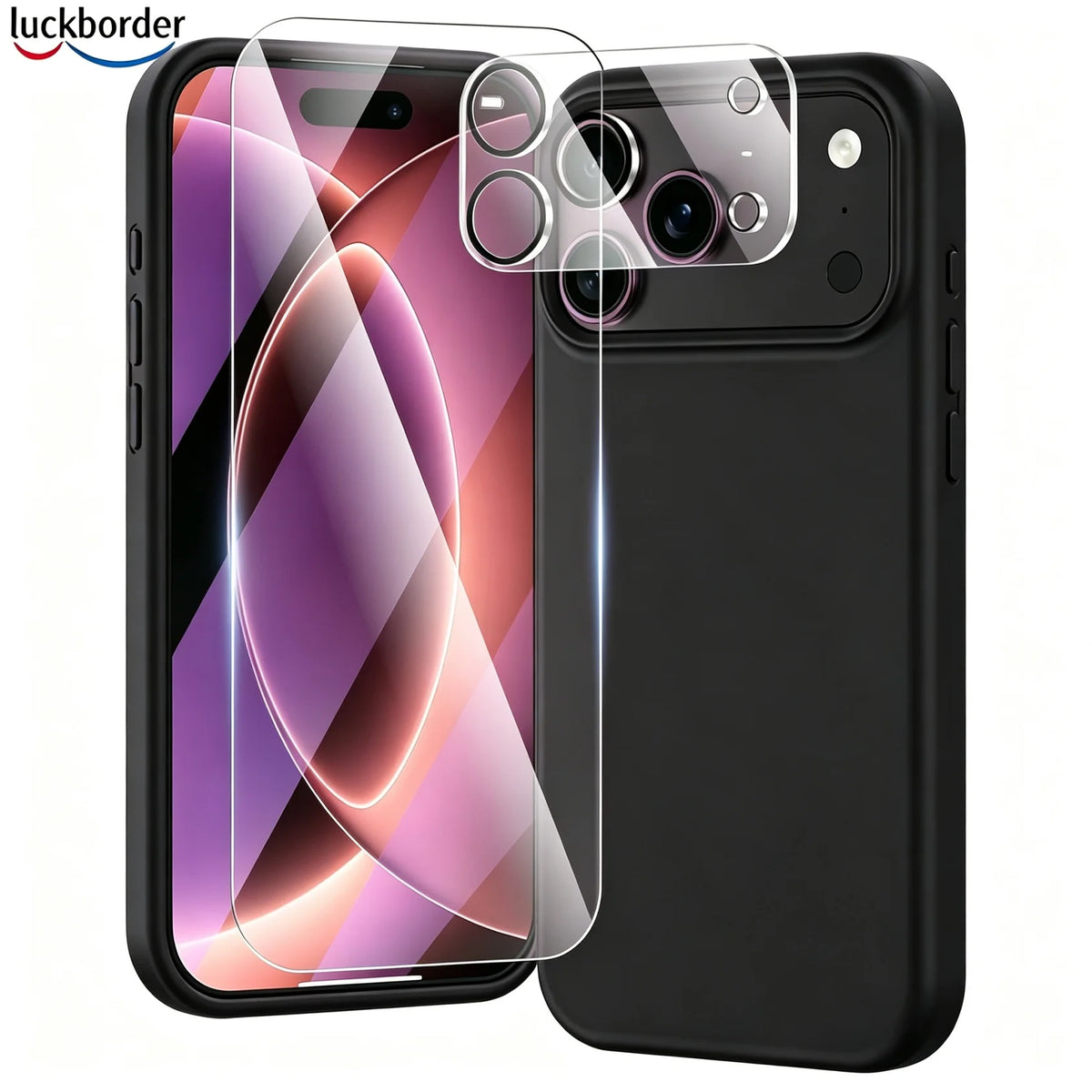 For iPhone 17 18 Pro Max Case,Liquid Silicone 3-in-1,Shockproof Case,Microfiber Lining, Includes Screen & Lens Protectors
