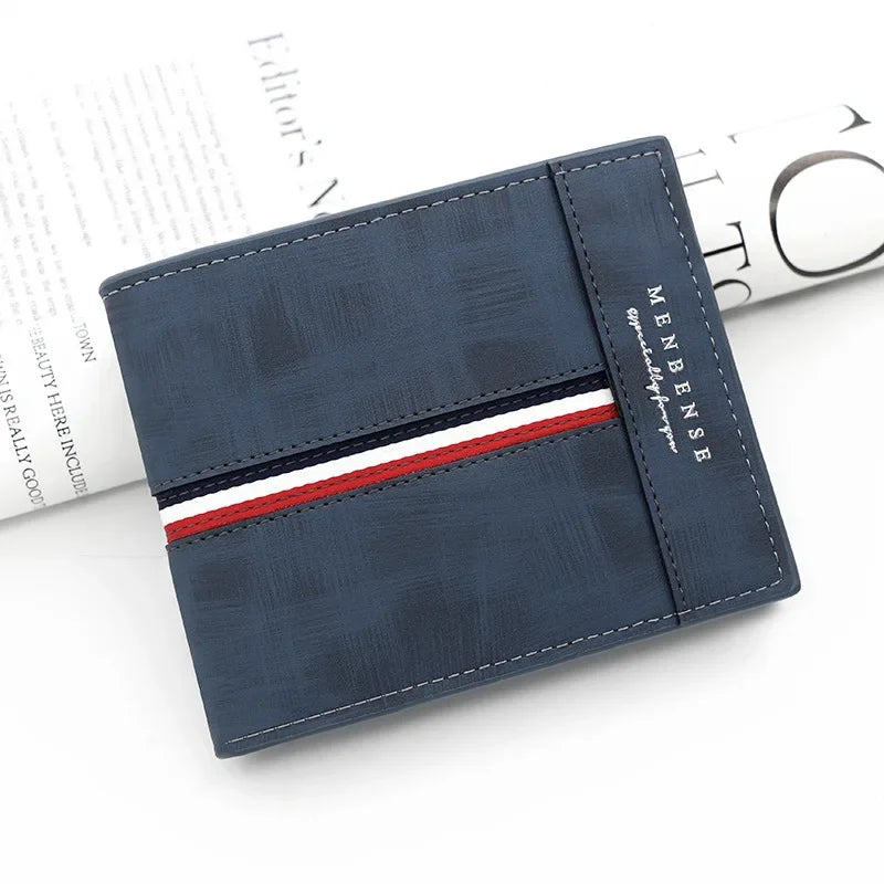 Luxury Slim Short Men's Wallet - High-Quality PU Leather Card Holder with Coin Pocket, Small Compact Male Purse for Daily Use