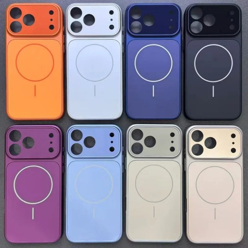 For iPhone 18 Pro Max Luxury Magsafe Magnetic Hard PC Frame Phone Case For iPhone 17 16 15 14 13 Lens Protective Matte Cover