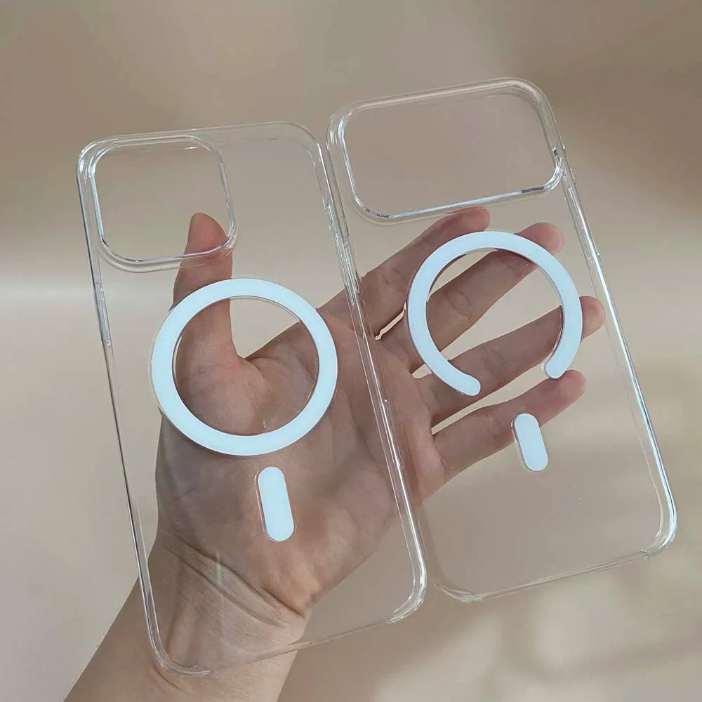 Original Magnetic For Magsafe Case For iPhone 18 17 16 15 14 13 12 Pro Max Air Clear Shockproof With Touch Camera Button
