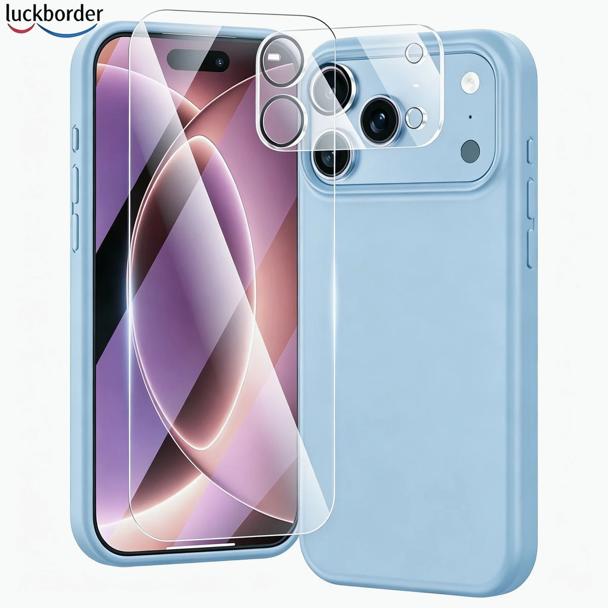 For iPhone 17 18 Pro Max Case,Liquid Silicone 3-in-1,Shockproof Case,Microfiber Lining, Includes Screen & Lens Protectors