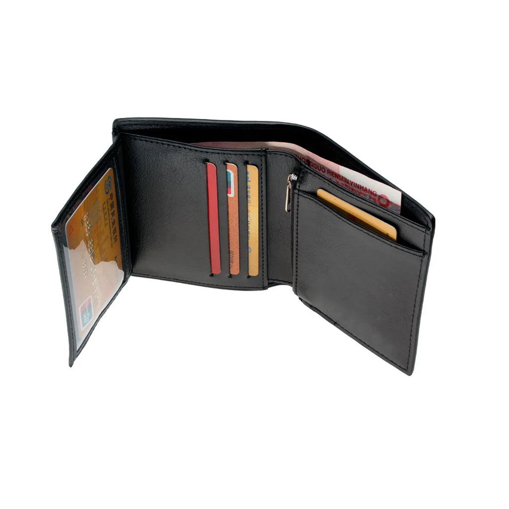Gothic Witch Tarot Sword 3 Pattern Embroidered Wallet Fashionable Double-Fold ID Card Holder with Zipper Coin Pocket