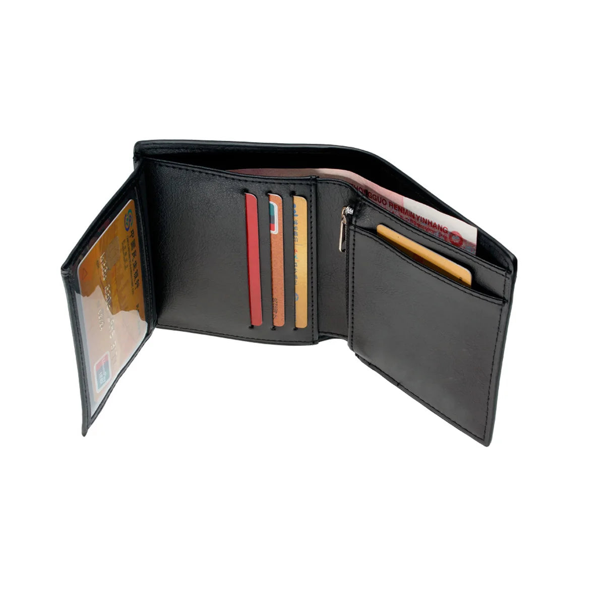 Gothic Witch Tarot Sword 3 Pattern Embroidered Wallet Fashionable Double-Fold ID Card Holder with Zipper Coin Pocket