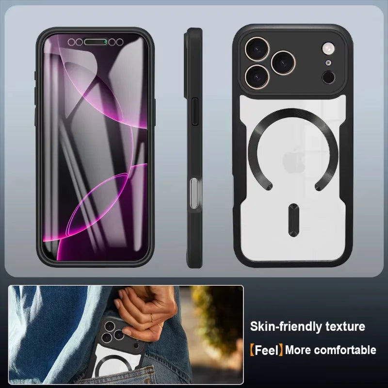 Full Body Protection Case For Apple iPhone 18 17 Pro Max Protective Cover With Screen Protector For Magsafe Wireless Charing