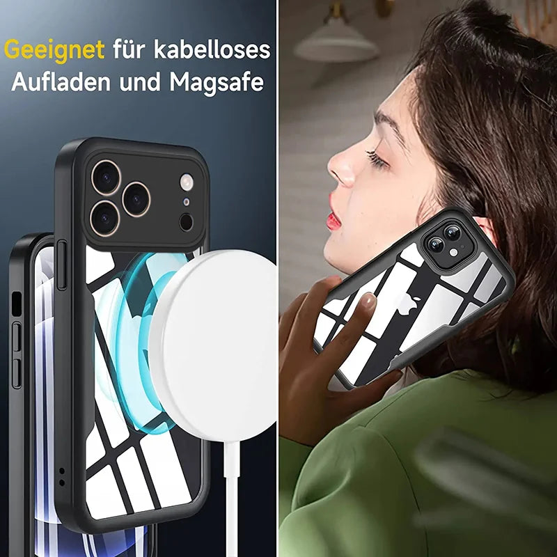360 Full Cover Case For iPhone 17 Pro Max Air Capa For iPhone 18 Pro Max 14 15 Plus 16E 13 12 Mini Screen Protection Phone Cover