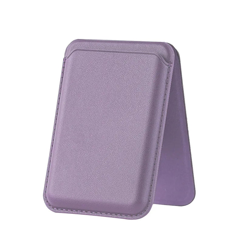 2 in 1 Magnetic Wallet Stand N52 Magnet PU Leather RFID Blocking Foldable Kickstand Hold 2 Cards Fit Smart Phone 12-16 Series