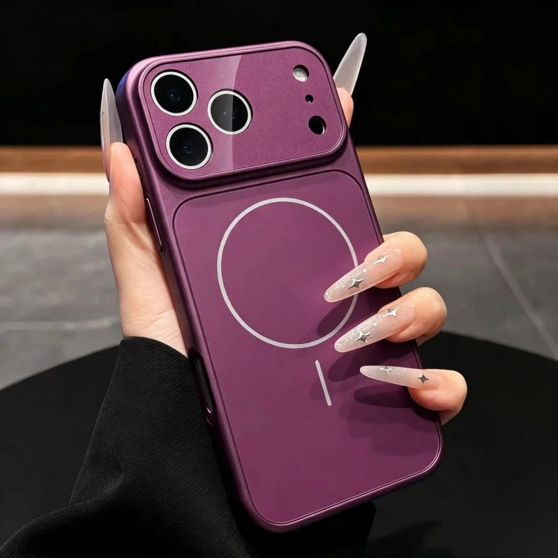 For iPhone 18 Pro Max Luxury Magsafe Magnetic Hard PC Frame Phone Case For iPhone 17 16 15 14 13 Lens Protective Matte Cover