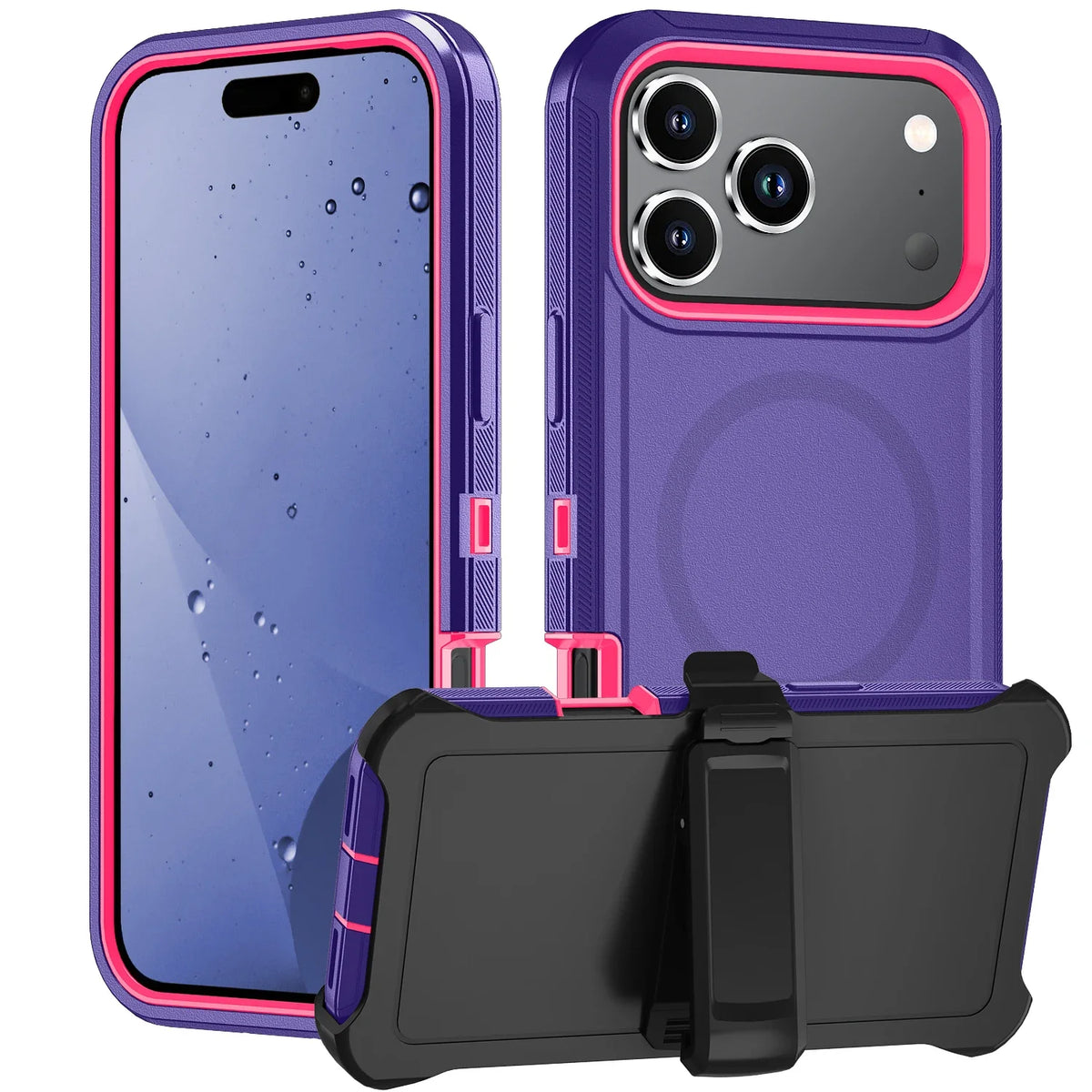 Military Grade OTT Armor Box Defender with Clip Case for IPhone 18 Pro Max 17 16 15 14 Pro for Magsafe Magnetic Anti-drop Cover