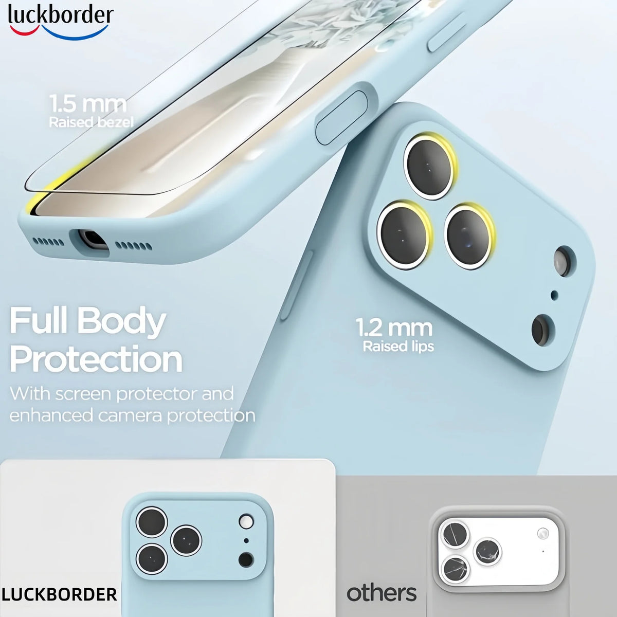 With Screen Protector Noble Fashion Solid Colour Shockproof Protective Liquid Silicone Phone Case For iPhone 18 Pro Max