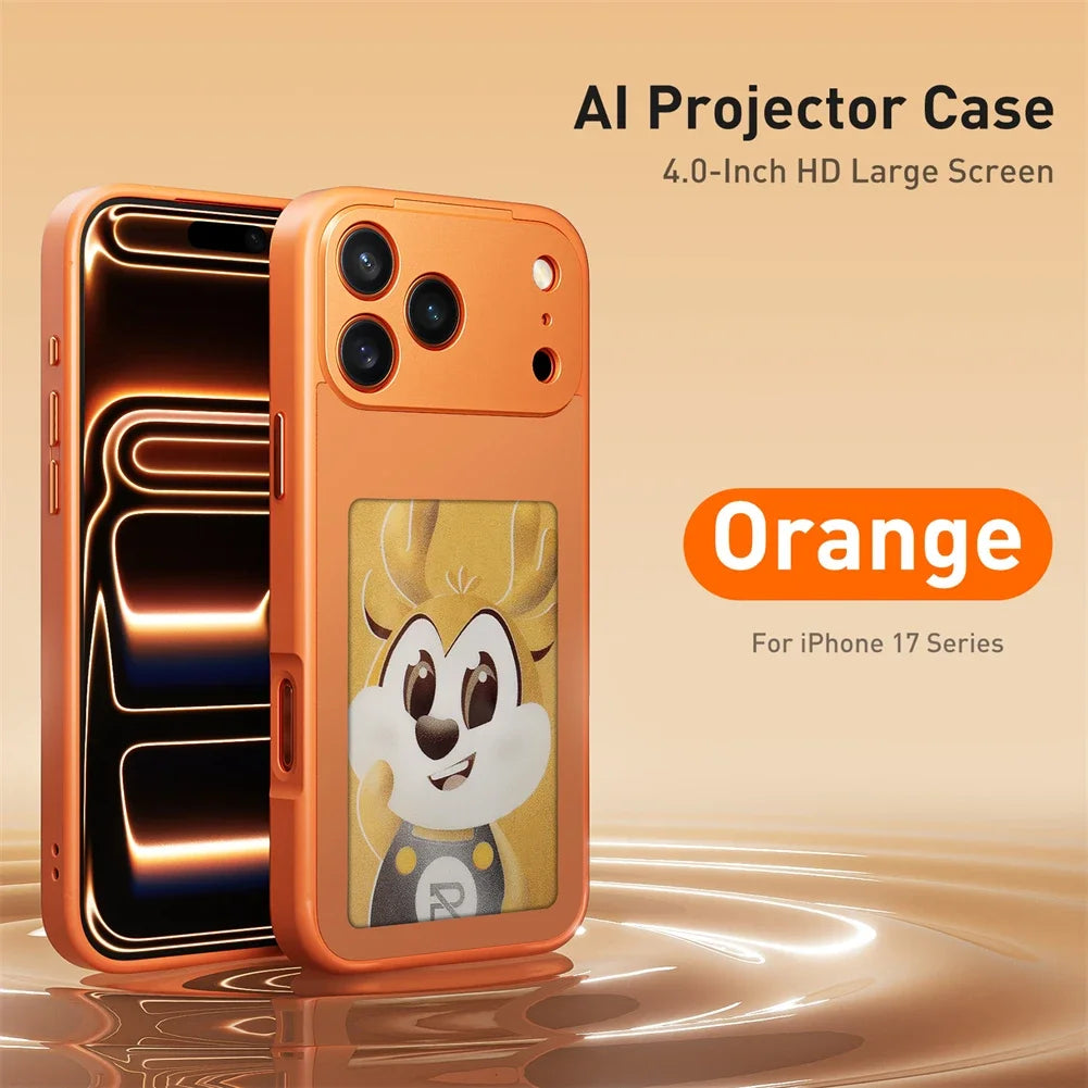 High Tech NFC DIY E Ink Screen Display AI Case For iPhone 17 18 Pro Max 16 Customized Image Transmission Syncing Projector Cover