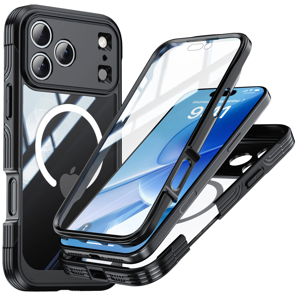 Shockproof Magnetic Case for iPhone 18 17 Pro Max 17 Pro Air 18 Pro Dropproof 360 Protective Anti-Collision Cover Screen Protect