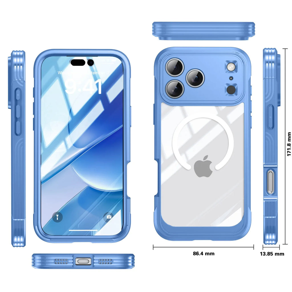 Shockproof Magnetic Case for iPhone 18 17 Pro Max 17 Pro Air 18 Pro Dropproof 360 Protective Anti-Collision Cover Screen Protect