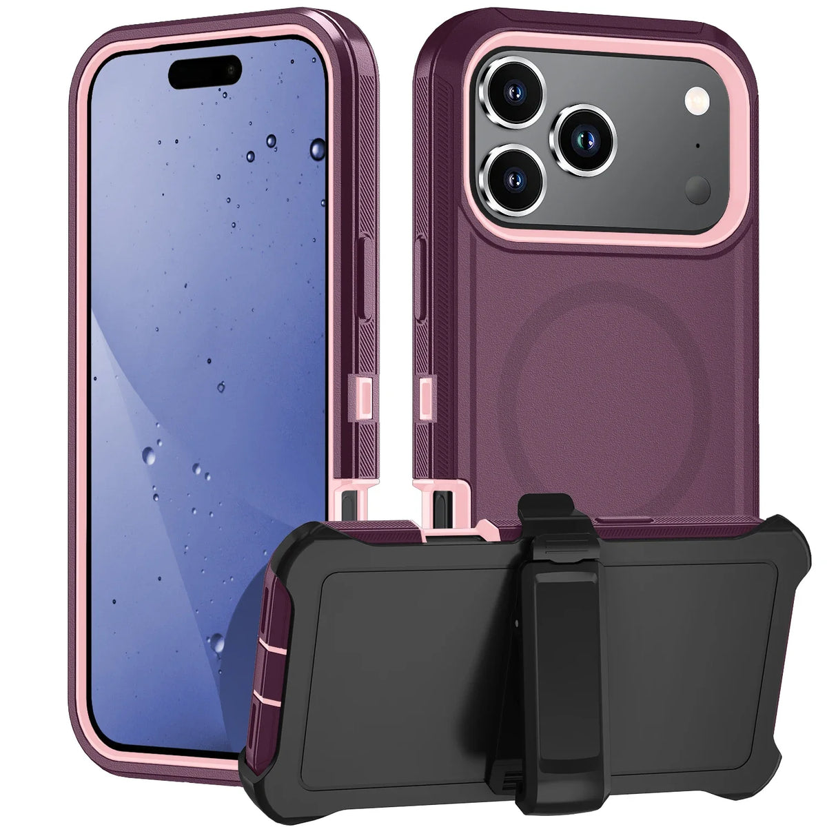 Military Grade OTT Armor Box Defender with Clip Case for IPhone 18 Pro Max 17 16 15 14 Pro for Magsafe Magnetic Anti-drop Cover