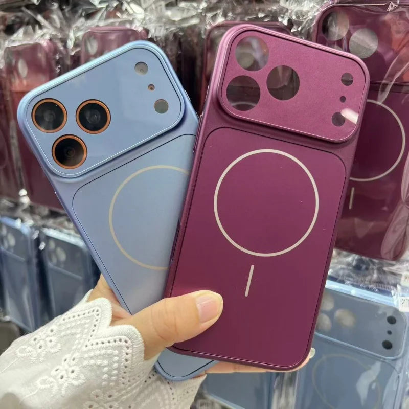 For iPhone 18 Pro Max Luxury Magsafe Magnetic Hard PC Frame Phone Case For iPhone 17 16 15 14 13 Lens Protective Matte Cover