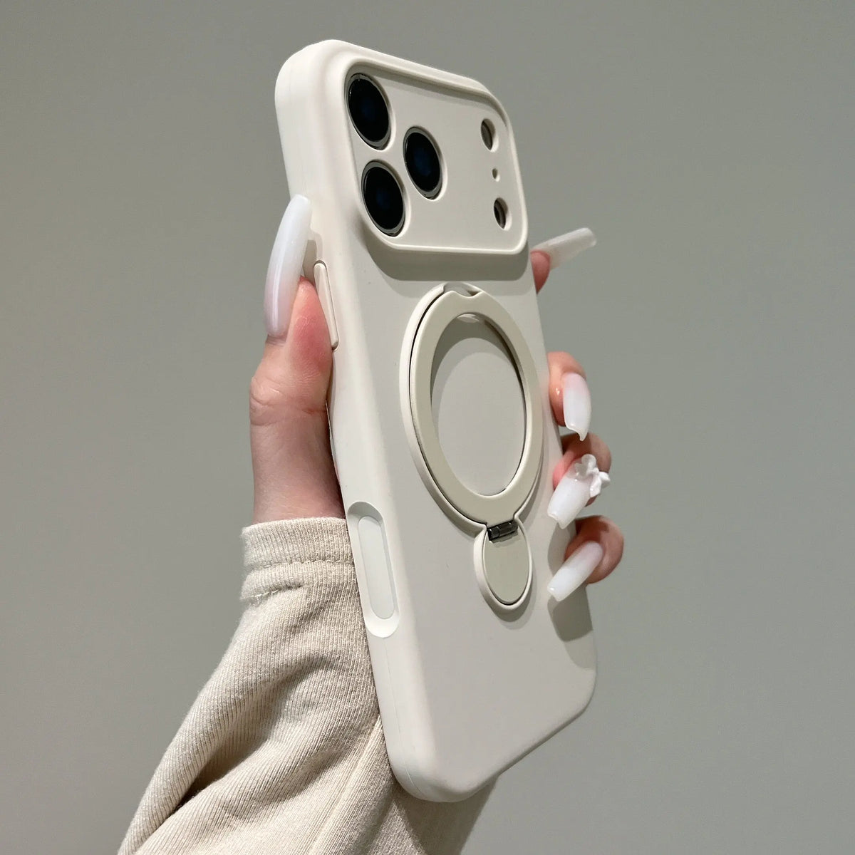 360° Rotate Fold Magnetic Ring Holder Stand Case For iPhone 18 Pro Max 17 Air 16 15 14 13 Magsafe Soft Liquid Silicone Cover