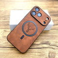 Luxury Leather Retra Case For iPhone 18 17 Air 16 E 16E 15 14 13 12 11 Pro Max 17Pro 16Pro For Magsafe Wireless Charge Covers