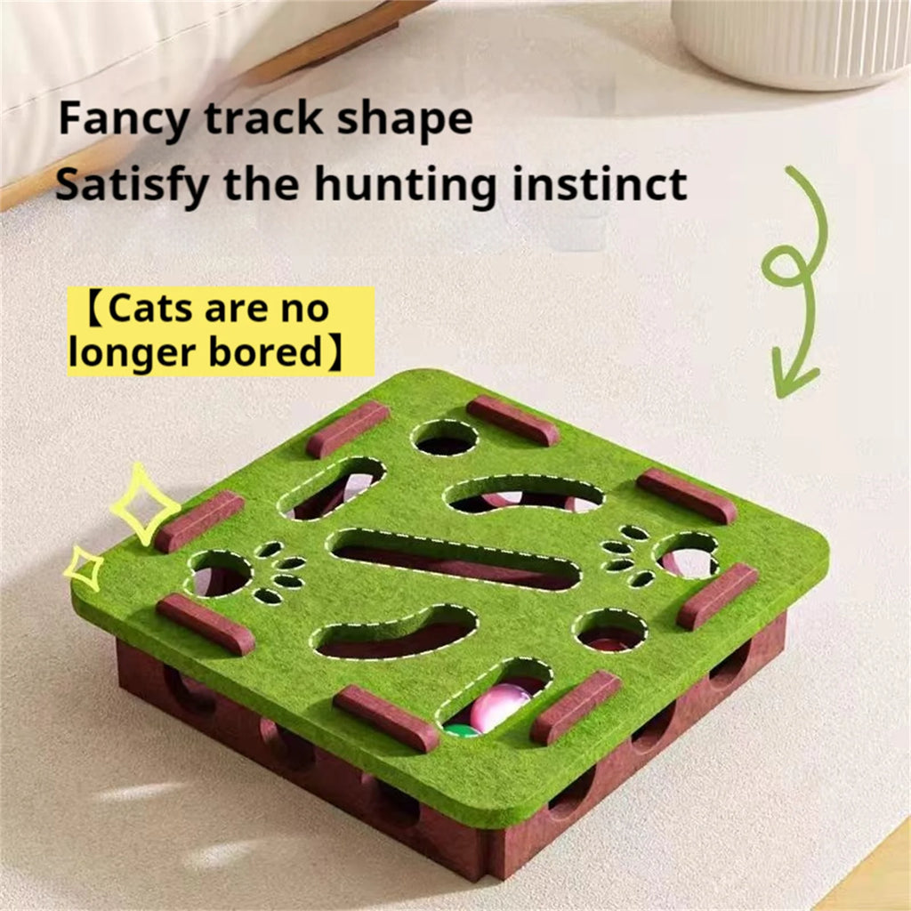 Cat Puzzle Toy Felt Puzzle Box Cat Exercise Toy With Ball Indoor Sports Entertainment Training Cat Toys For Indoor Cats