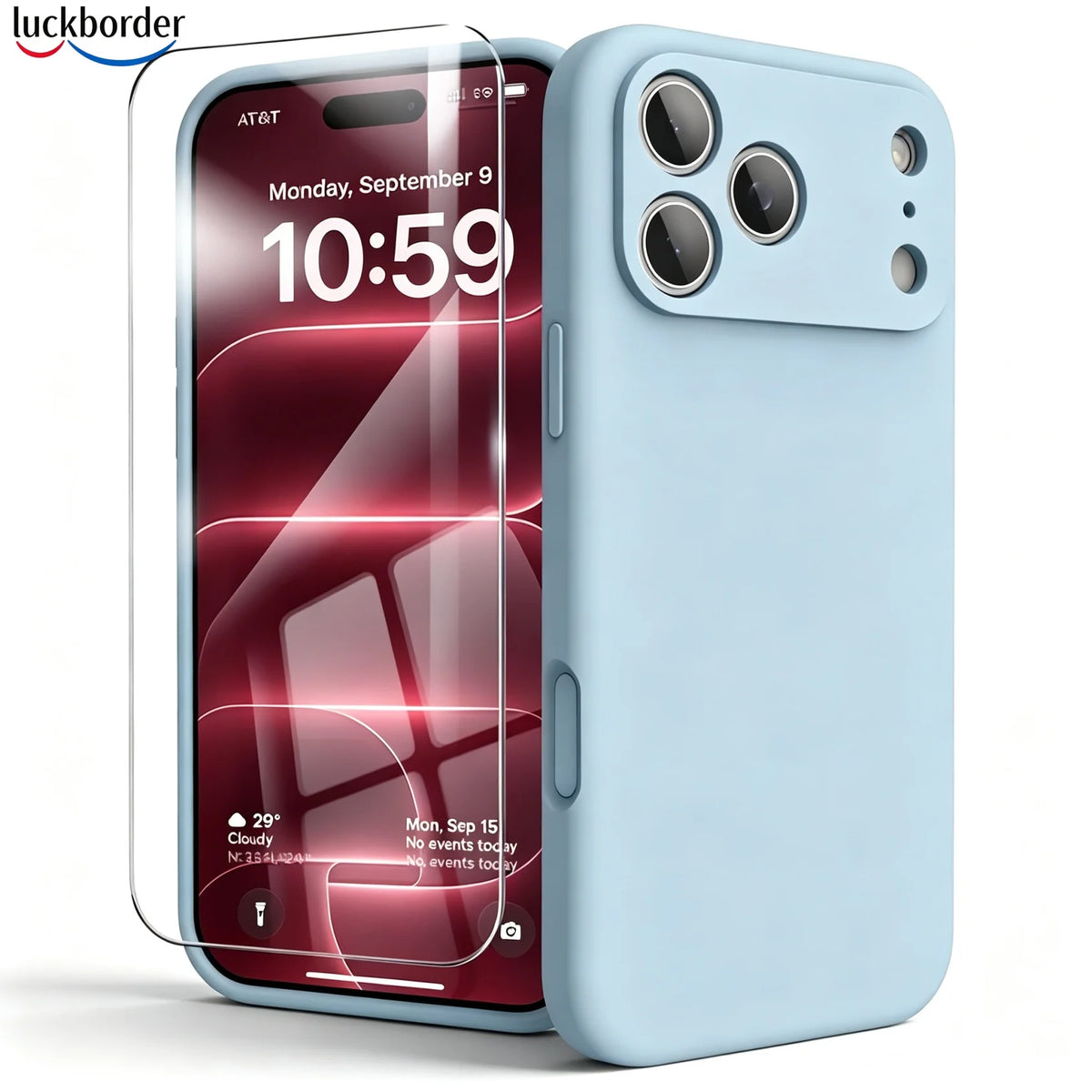With Screen Protector Noble Fashion Solid Colour Shockproof Protective Liquid Silicone Phone Case For iPhone 18 Pro Max