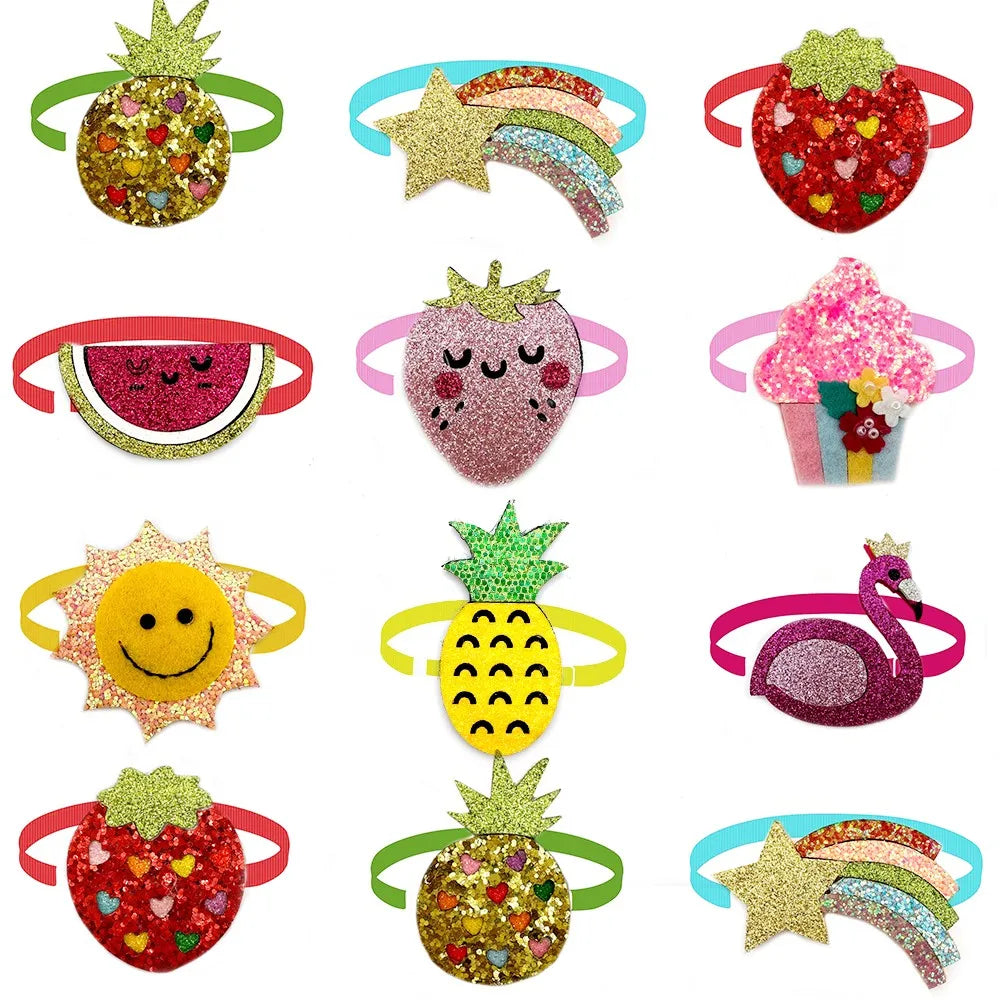 50/100pcs Summer Style Small Dog Bow Tie Pet Dog Grooming Product Fruit Shape Dog Bowtie Grooming Product Small Dogs Accessories