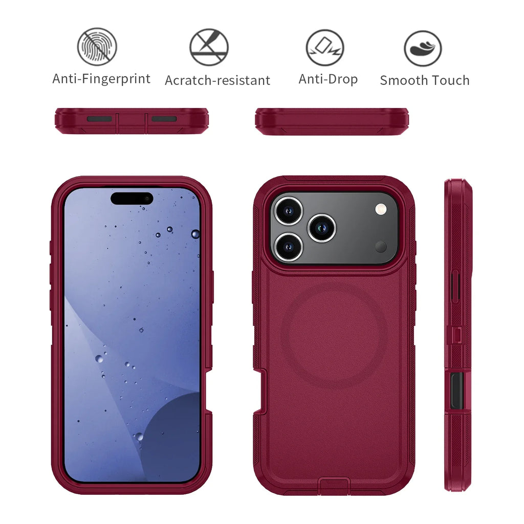 Military Grade OTT Armor Box Defender with Clip Case for IPhone 18 Pro Max 17 16 15 14 Pro for Magsafe Magnetic Anti-drop Cover