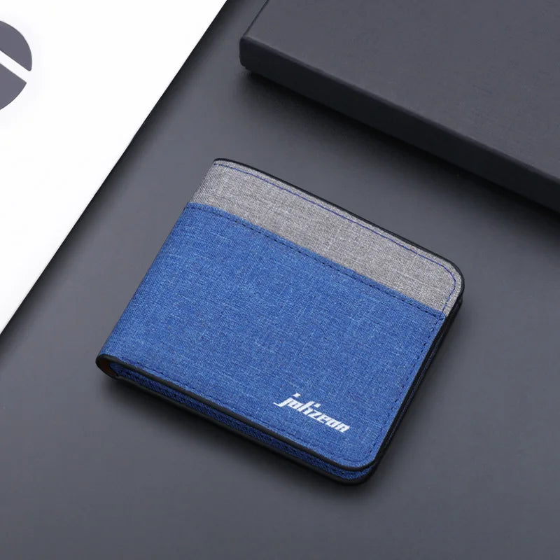 Men Fashion Canvas Wallet Short Purse Credit Card Case Bag Black/blue/gray Card Holder Wallet Male Money Bag 2023 Bank Holder
