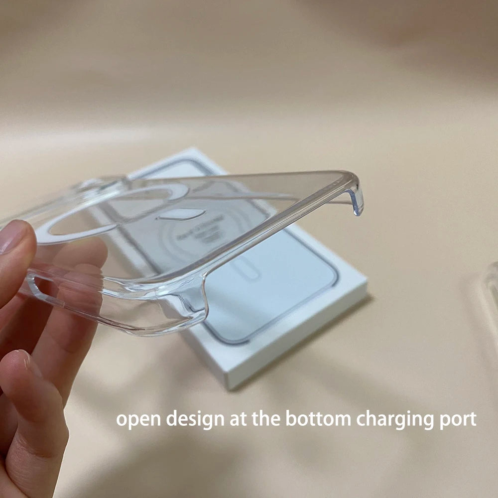 Original Magnetic For Magsafe Case For iPhone 18 17 16 15 14 13 12 Pro Max Air Clear Shockproof With Touch Camera Button