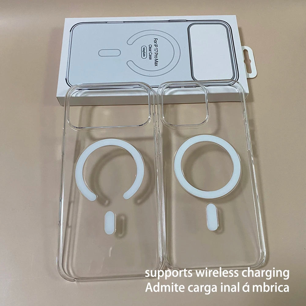 Original Magnetic For Magsafe Case For iPhone 18 17 16 15 14 13 12 Pro Max Air Clear Shockproof With Touch Camera Button