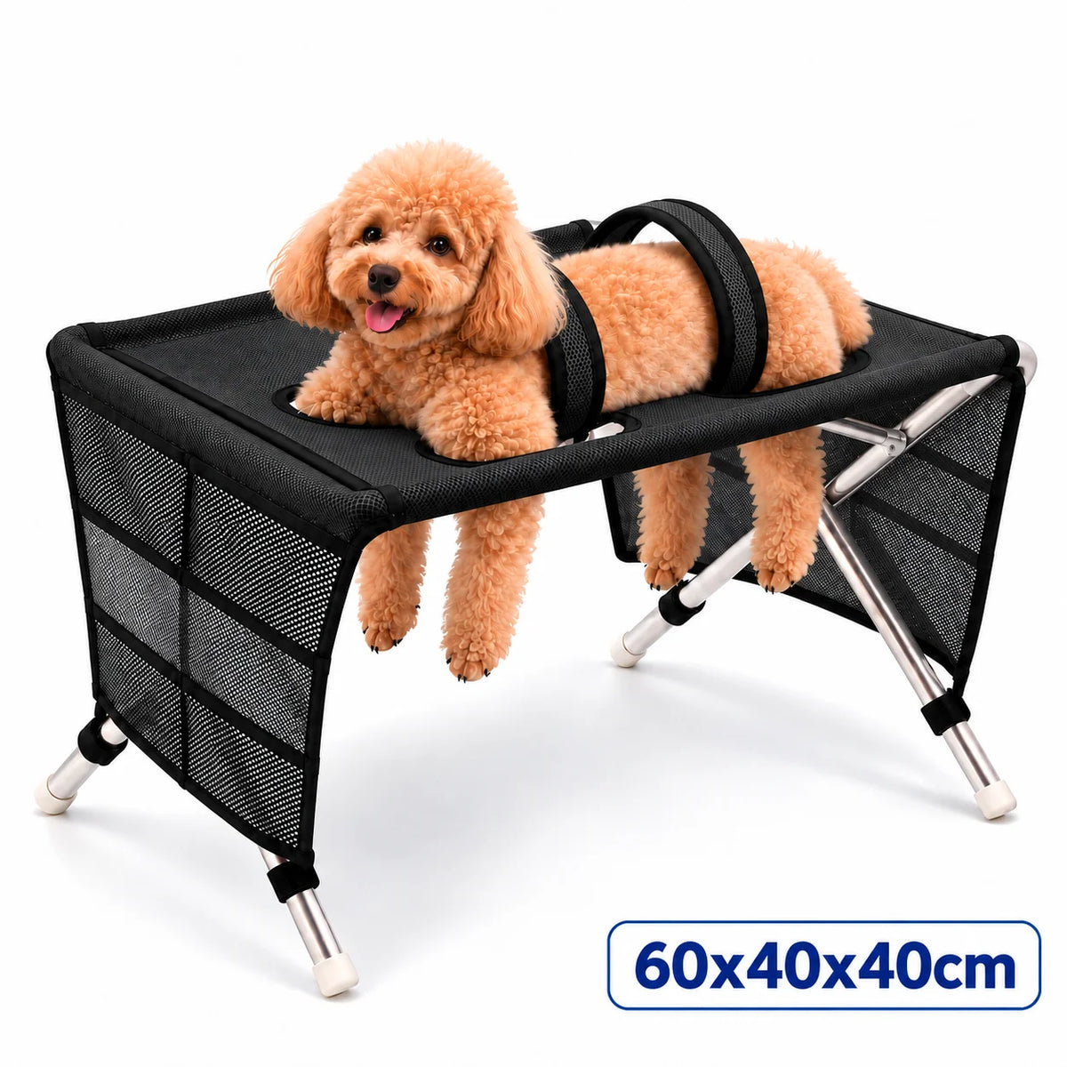 Pet Bathing Hammock Stand Foldable Dog Cat Grooming Drying Table Breathable Mesh Bath Helper for Small Pets