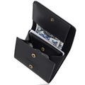 Pomelo Best RFID Blocking Vintage Genuine Fine Grain Leather Men Bifold Wallet Press Stud Coin Pocket Multi Card Gift for Men