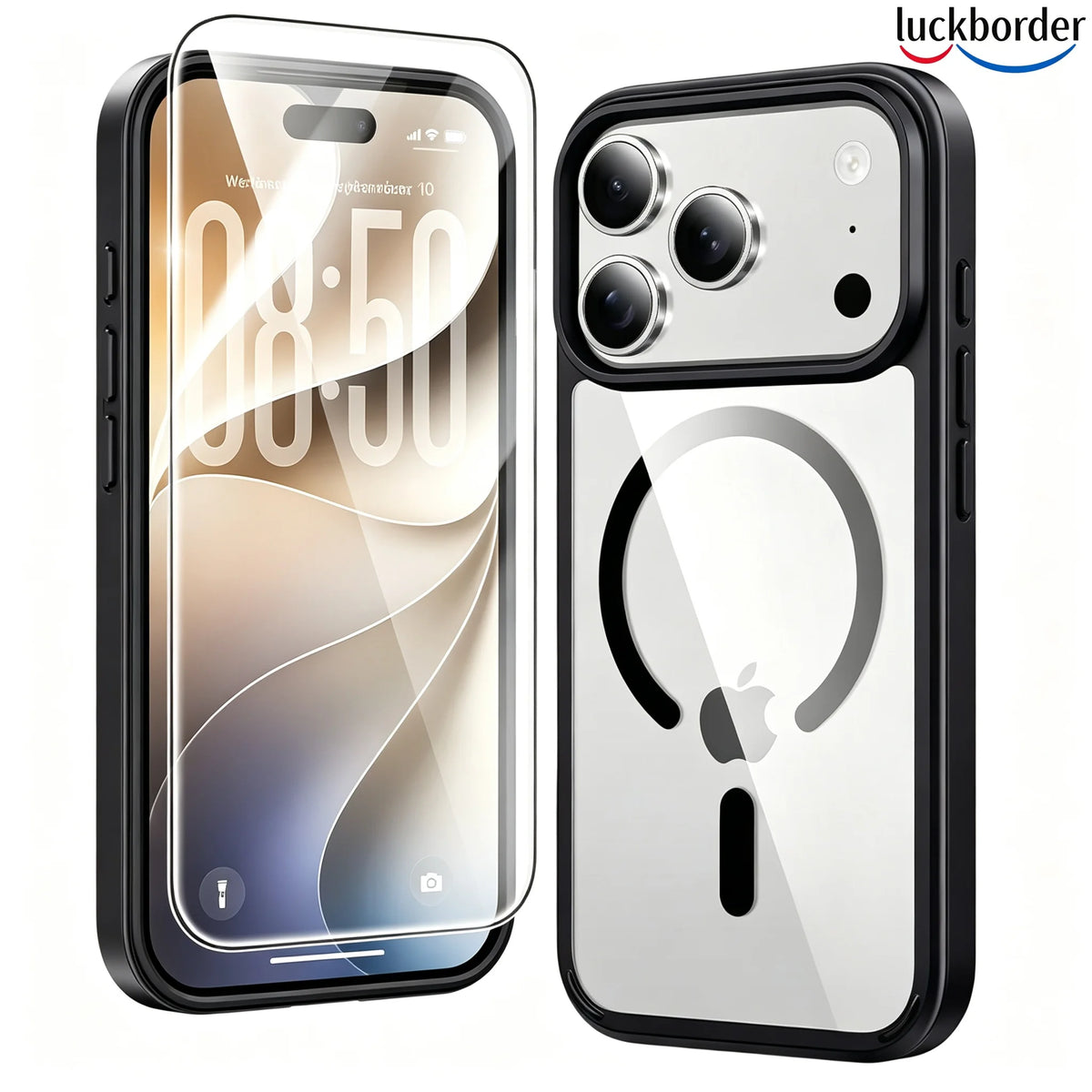 With Screen Protector Acrylic Shell Magnetic Transparent Phone Case For IPhone 18 17 Pro Max,Rugged Drop Protection Cell Cover