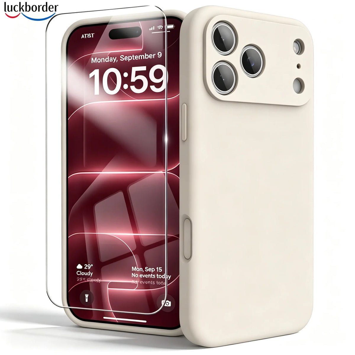 With Screen Protector Noble Fashion Solid Colour Shockproof Protective Liquid Silicone Phone Case For iPhone 18 Pro Max
