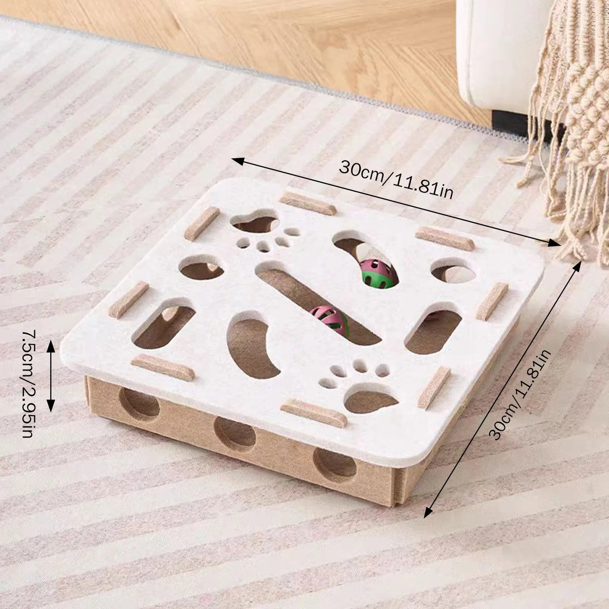 Cat Puzzle Toy Felt Puzzle Box Cat Exercise Toy With Ball Indoor Sports Entertainment Training Cat Toys For Indoor Cats