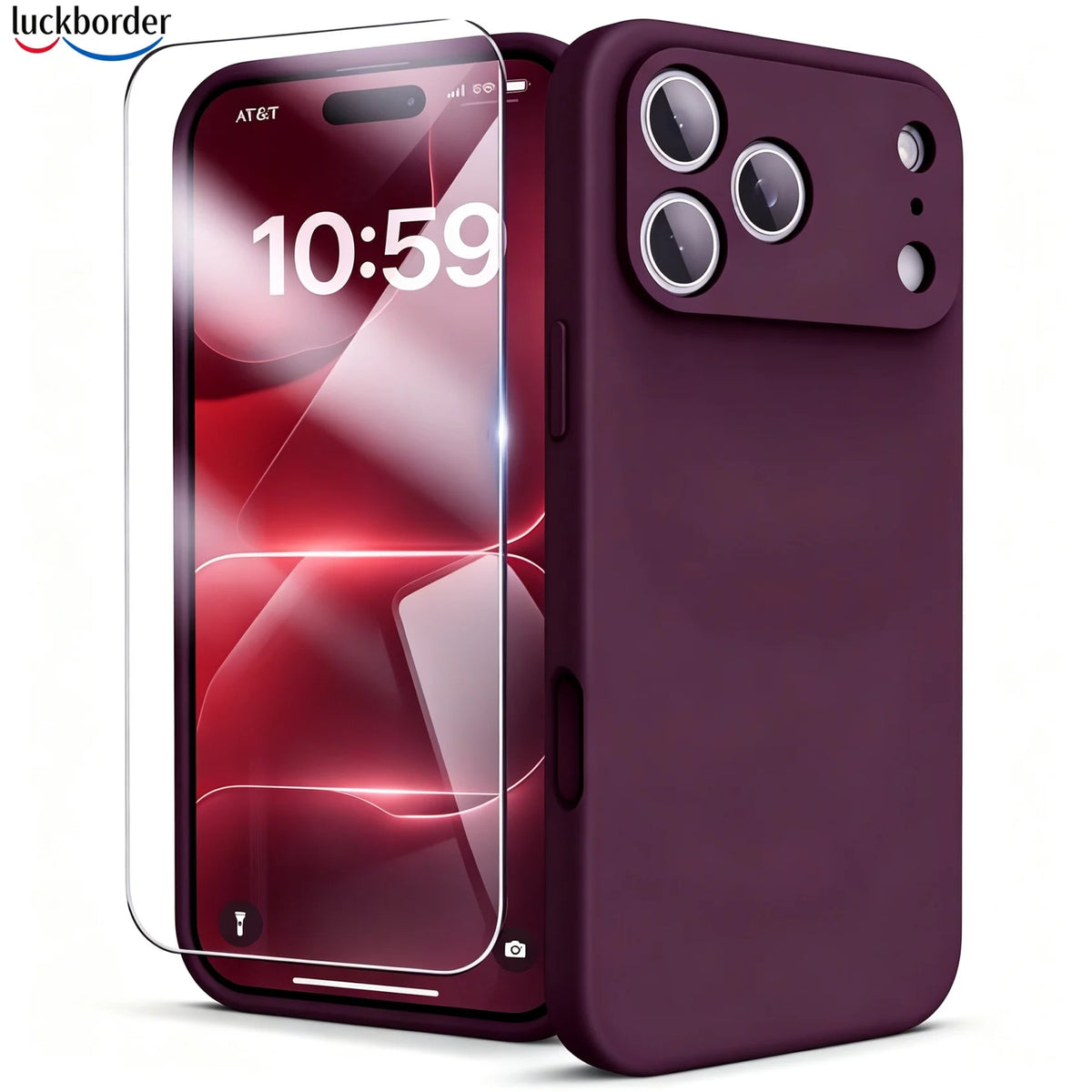 With Screen Protector Noble Fashion Solid Colour Shockproof Protective Liquid Silicone Phone Case For iPhone 18 Pro Max